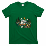Ghost Canoeing Moonlight Camping Halloween Adventure T-Shirt - Irish Green