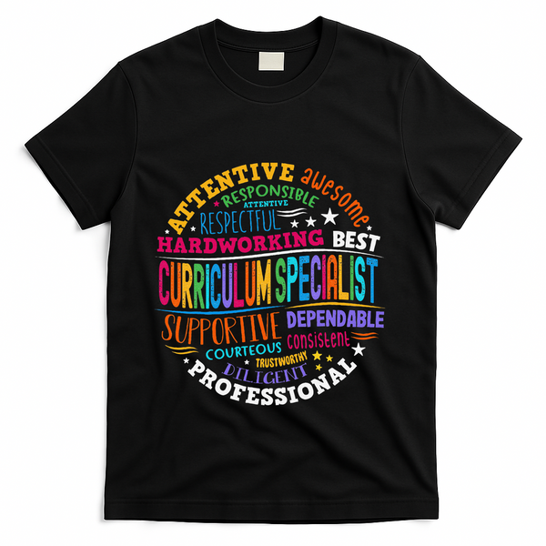 Groovy Curriculum Specialist Appreciation Back To School T-Shirt - Black