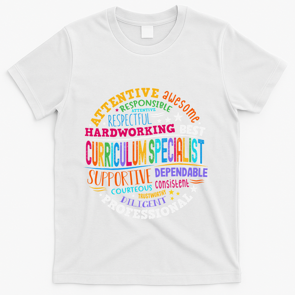 Groovy Curriculum Specialist Appreciation Back To School T-Shirt - White