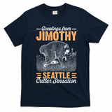 Greetings From Jimothy Seattle Critter Raccoon T-Shirt - Navy Blue