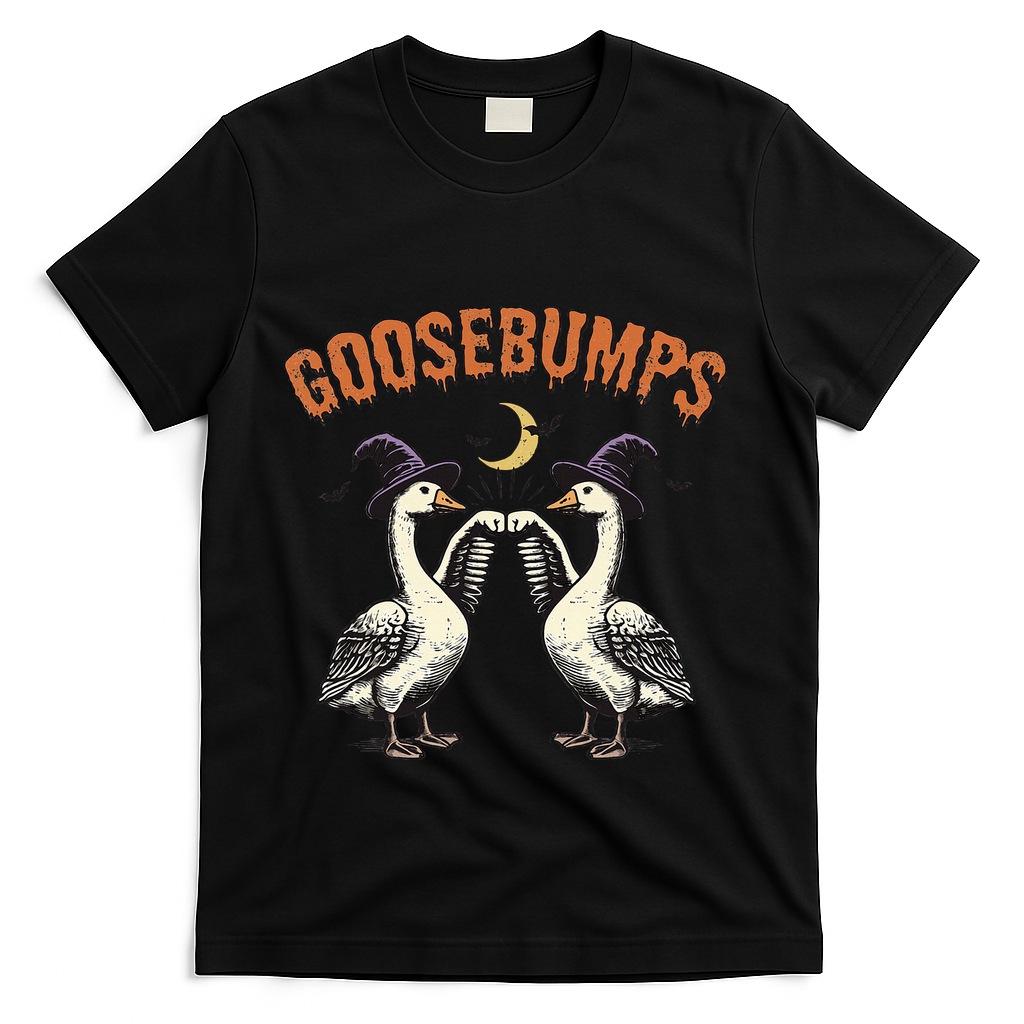 Goosebumps Funny Witch Goose Bumps Puns Halloween T-Shirt - Black