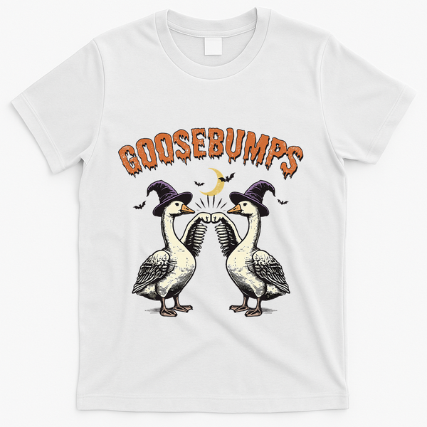 Goosebumps Funny Witch Goose Bumps Puns Halloween T-Shirt - White