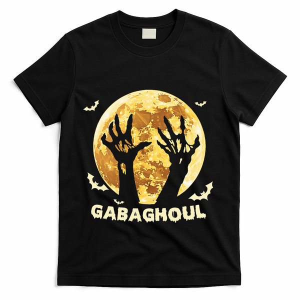 Gabaghoul Ghost Italian Ham Halloween Gabagool Parody T-Shirt - Black