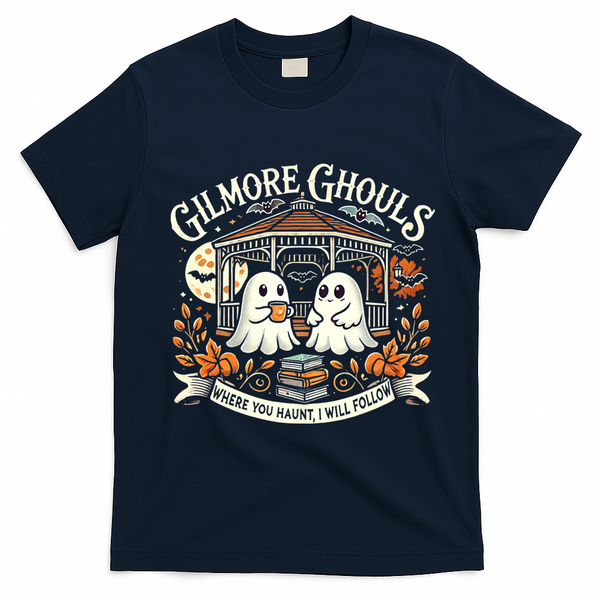 Gilmore Ghouls Where You Haunt I Will Follow Apparel T-Shirt - Navy Blue