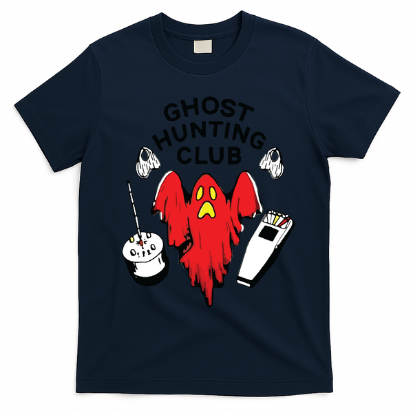 Ghost Hunting Club Funny T-Shirt - Navy Blue