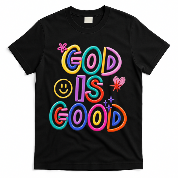 God Is Good Christian Religious T-Shirt - Black