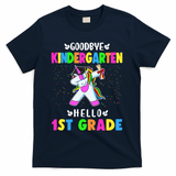 Goodbye Kindergarten Hello First Grade Unicorn Girl T-Shirt - Navy