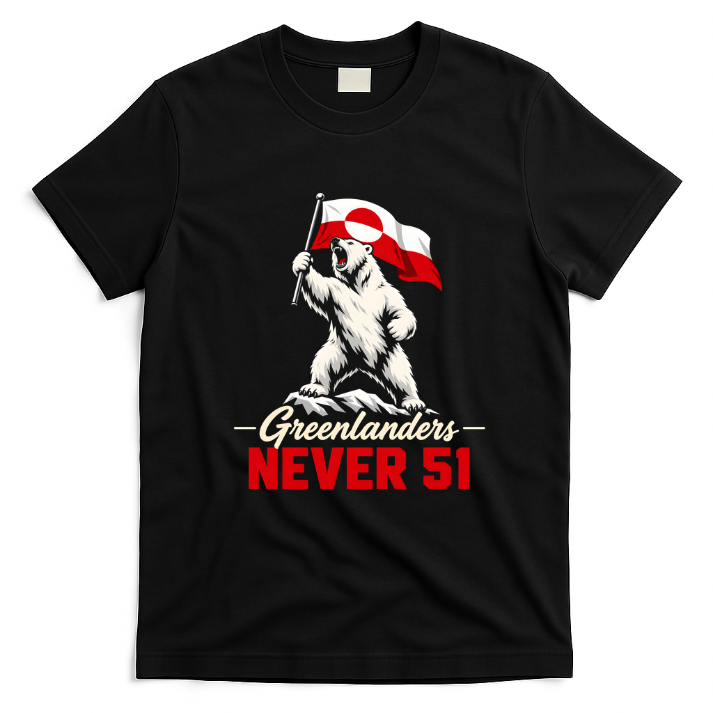 Greenlander Never 51 Greenland Protest T-Shirt - Black