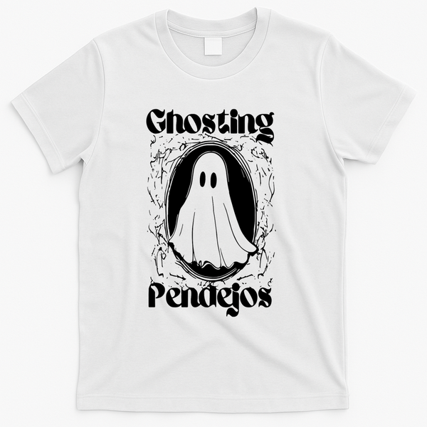 Ghosting Pendejos Funny Mexican Ghost Halloween T-Shirt - White