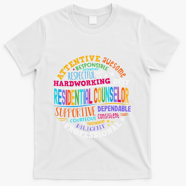 Groovy Residential Counselor Appreciation Back To School T-Shirt - White