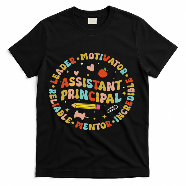 Groovy School Assistant Principal Teacher Appreciation T-Shirt - Black