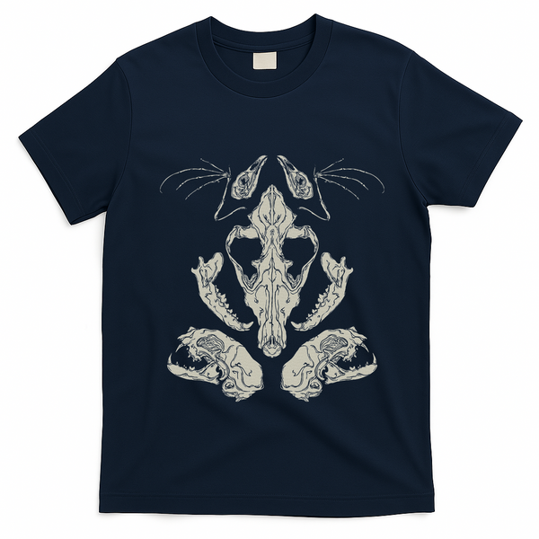 Goth Skulls & Bones Vulture Culture Taxidermy Gothic T-Shirt - Navy Blue