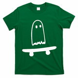 Ghost Skateboard Lazy Halloween Costume T-Shirt - Irish Green