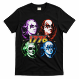 George Washington Benjamin Franklin 1776 Vintage Rock Band T-Shirt - Black