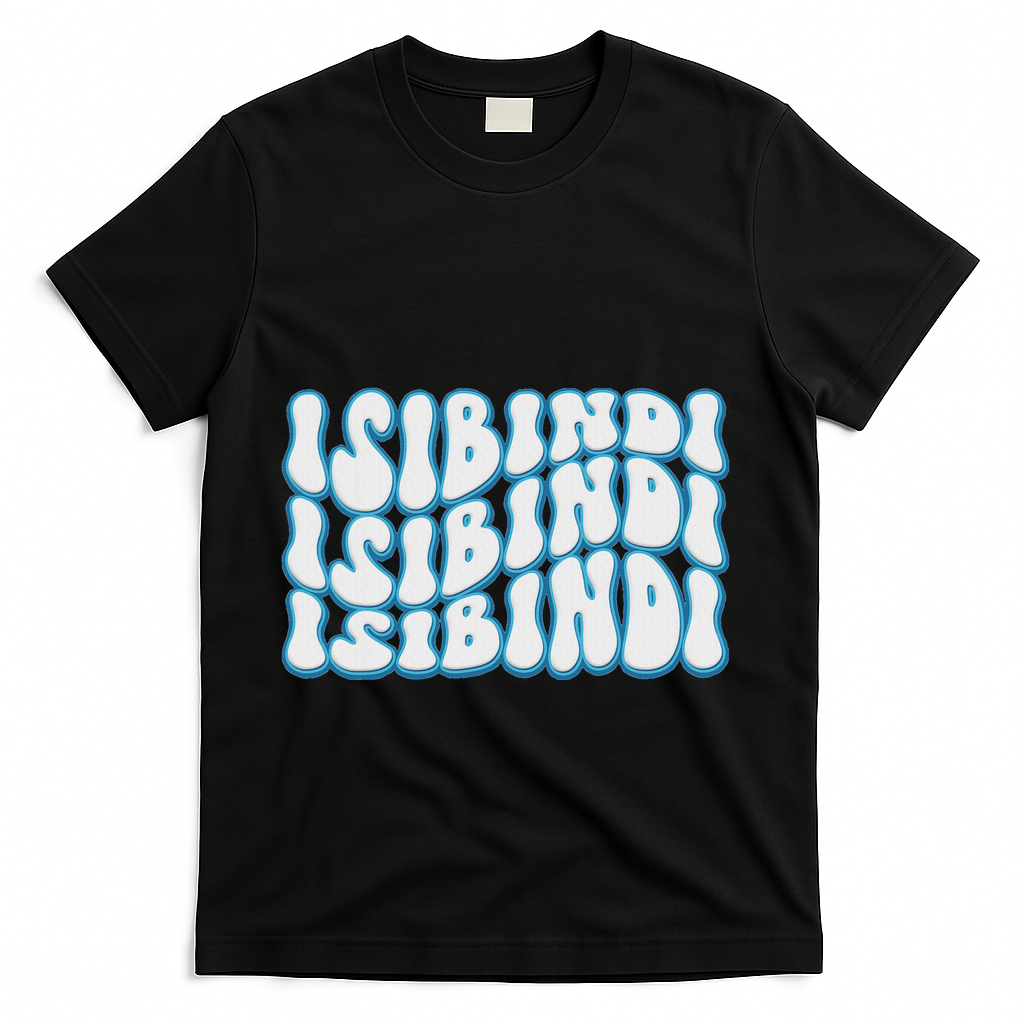 Groovy Wavy Style School Spirit Wear T-Shirt - Black