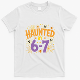 Gen Z Haunted By 6-7 Meme Spooky Ghost Halloween T-Shirt - White