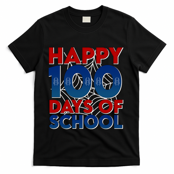 Happy 100 Days Of School Cute Superhero T-Shirt - Black