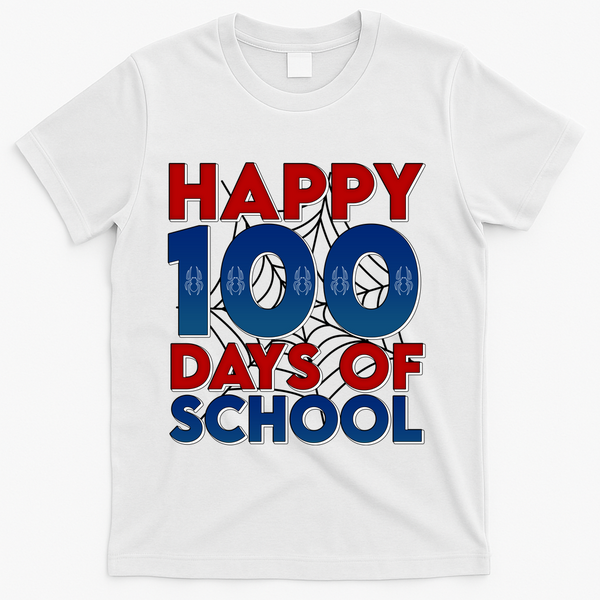 Happy 100 Days Of School Cute Superhero T-Shirt - White