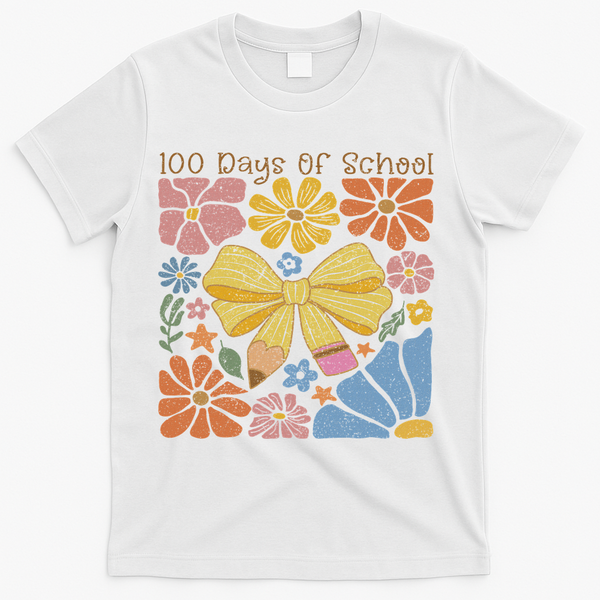 Happy 100th Day Of School 100 Days Of School Teacher Student T-Shirt - White