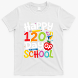 Happy 120th Day Of School Back To School Teacher Student T-Shirt - White