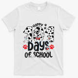 Happy 101 Days Of School Dog T-Shirt - White