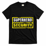 Halloween Adult Costume Superhero Security Dad Mom T-Shirt - Black