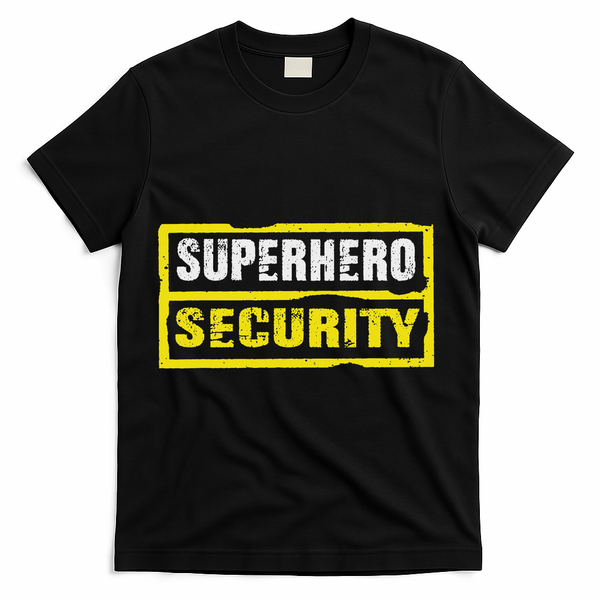 Halloween Adult Costume Superhero Security Dad Mom T-Shirt - Black