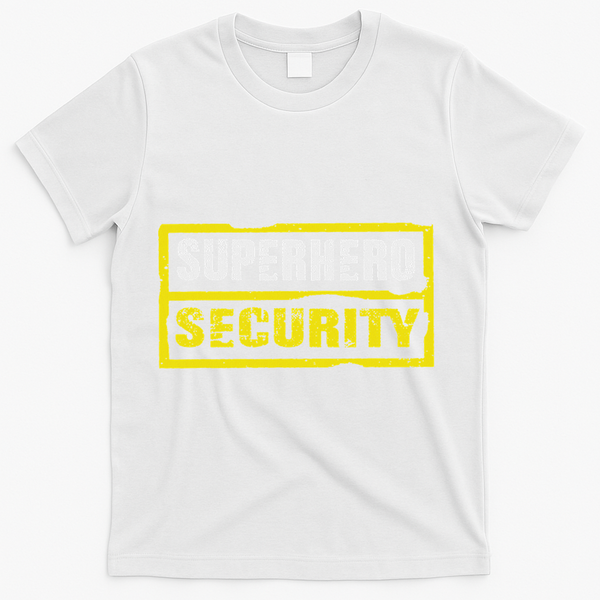 Halloween Adult Costume Superhero Security Dad Mom T-Shirt - White