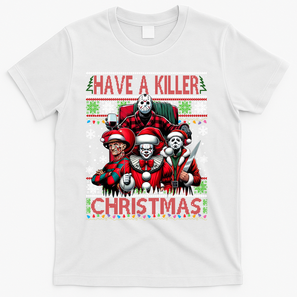 Have A Killer Christmas Merry Creepmas Killers Friends Myers T-Shirt - White