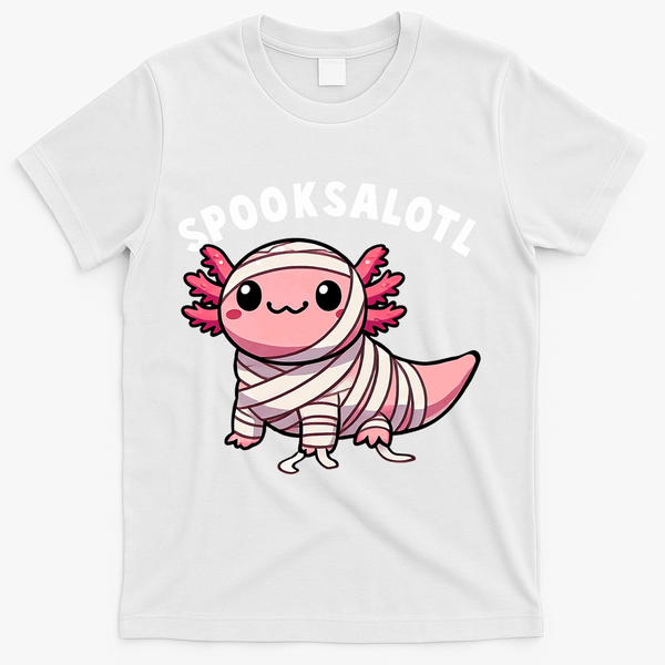Halloween Axolotl Spooksalotl Funny Axolotl T-Shirt - White