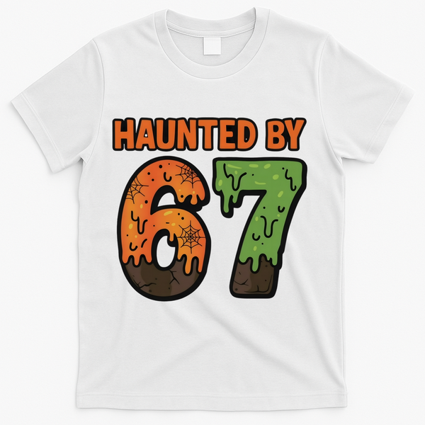Haunted By 67 Halloween Meme T-Shirt - White