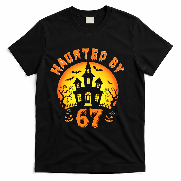 Haunted By 67 Funny Six Seven Gen Alpha Z Halloween T-Shirt - Black