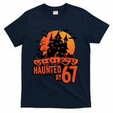 Haunted By 67 Halloween 6-7 Spooky Meme Funny T-Shirt - Navy
