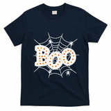 Halloween Boo Spider Web Spooky Season T-Shirt - Navy Blue