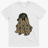 Halloween Camouflage Camo Ghost Hello Hunting Season T-Shirt - White