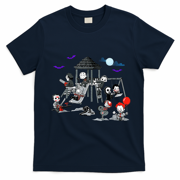 Horror Clubhouse In Park Halloween T-Shirt - Navy Blue