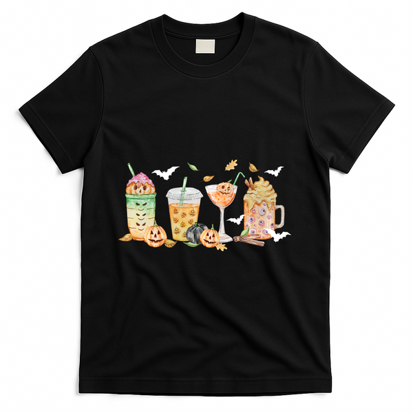 Halloween Coffee Latte Lover T-Shirt - Black