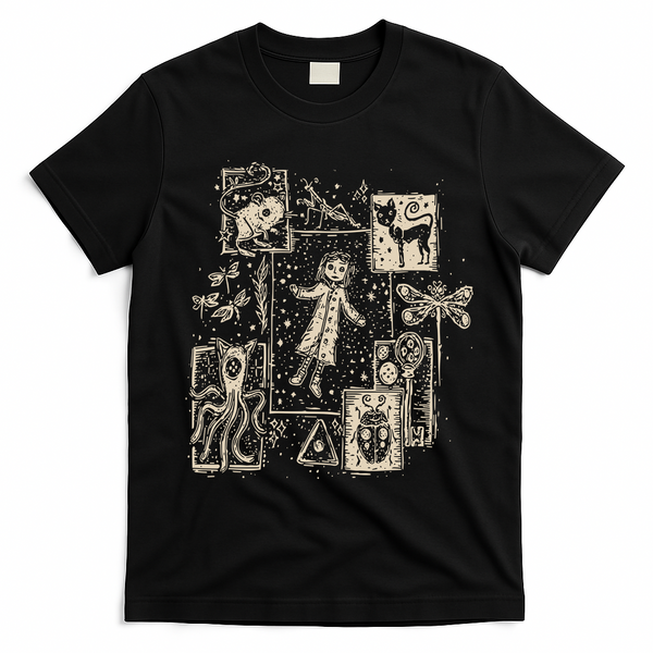 Horror Coraline Movie T-Shirt - Black