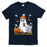 Happy Diwalloween Diwali Halloween Indian Hindu Festival T-Shirt - Navy