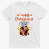 Happy Diwalloween Halloween Diwali Pumpkin Lantern Deepaval T-Shirt - White