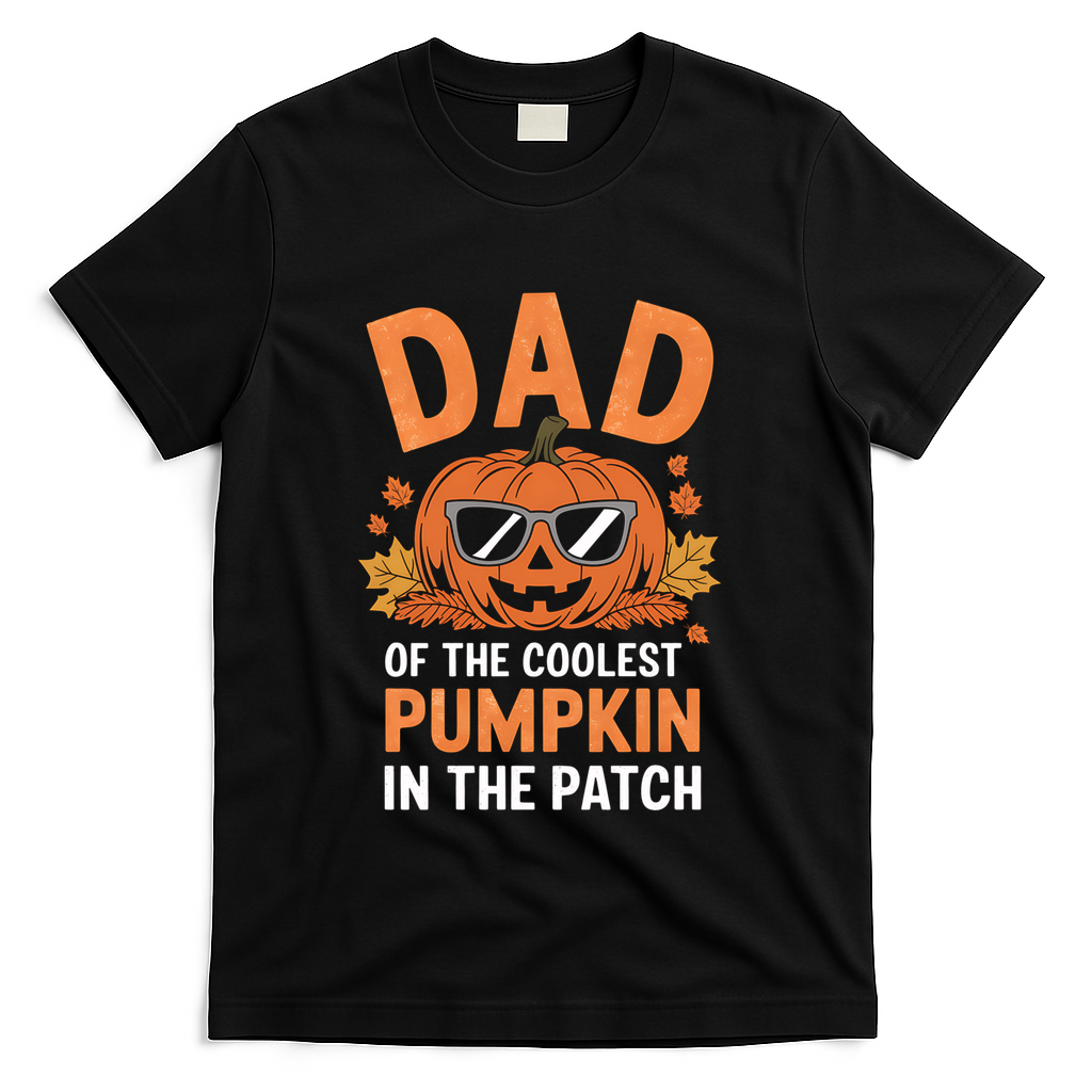 Halloween Dad Of The Coolest Pumpkin In The Patch Gift T-Shirt - Black