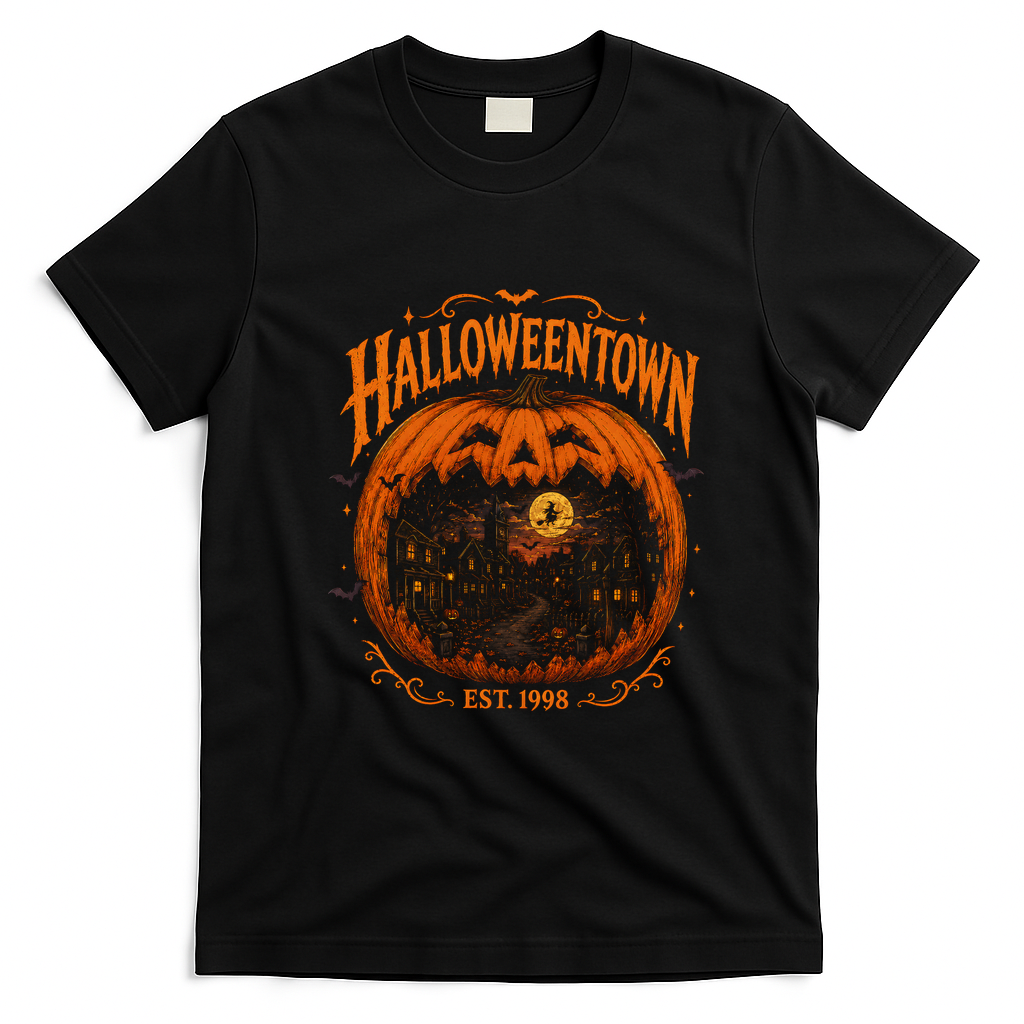 Halloweentown EST. 1198 Vintage T-Shirt - Black