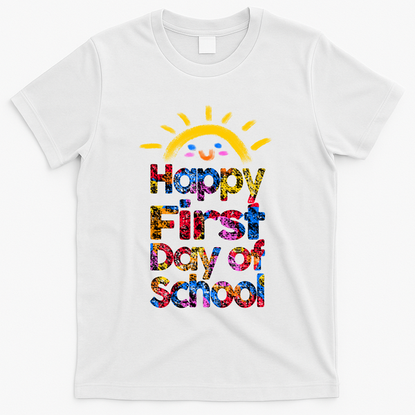 Cute Sun Happy First Day Of School T-Shirt - White