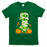 Halloween Gamer Pixel Monster Mummy Costume T-Shirt - Irish Green