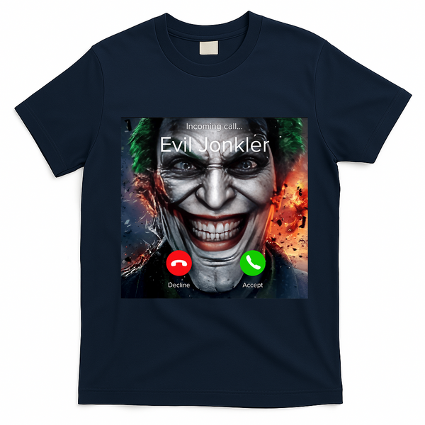 Humor Horror Incoming Call From Evil Jonkler Halloween T-Shirt - Navy Blue