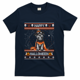 Happy Halloween Ugly Miniature Schnauzer Howloween Pumpkin T-Shirt - Navy