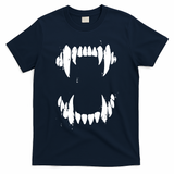 Halloween Horror Wolf Dog Vampire Monster Teeth Costume T-Shirt - Navy Blue