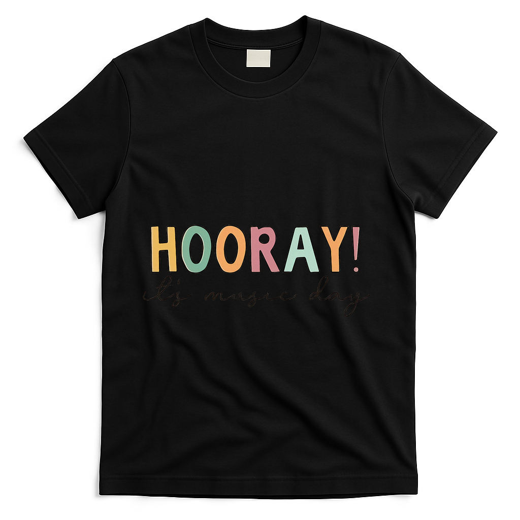 Hooray Its Music Day Music Teacher Back To School T-Shirt - Black