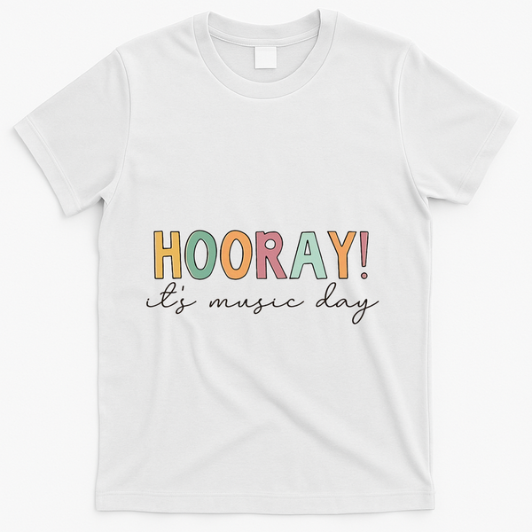 Hooray Its Music Day Music Teacher Back To School T-Shirt - White