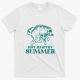 Hot Jimothy Summer Funny Raccoon Meme T-Shirt - White